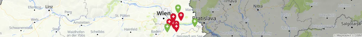 Kartenansicht für Apotheken-Notdienste in der Nähe von Mannsdorf an der Donau (Gänserndorf, Niederösterreich)